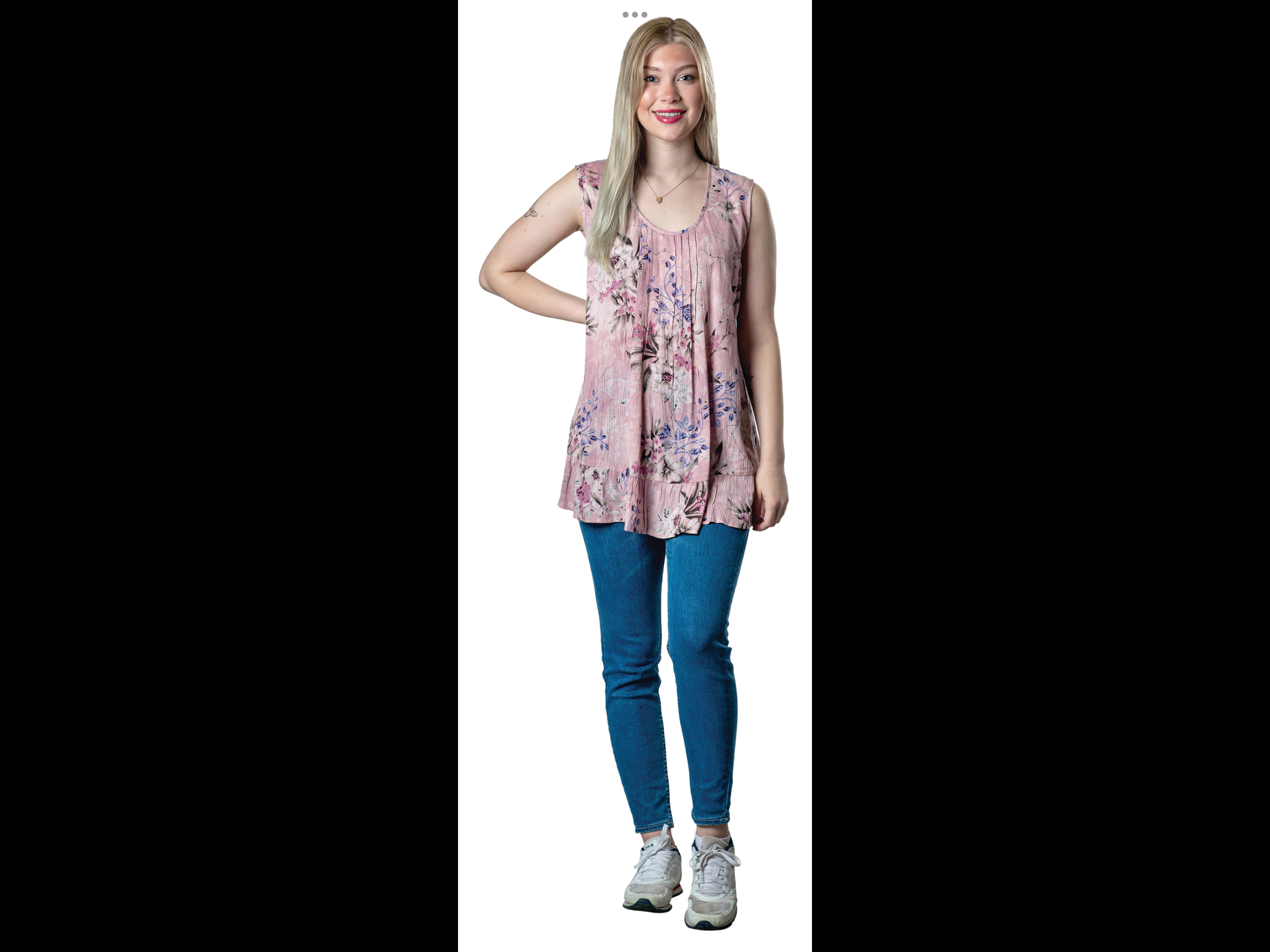 Pleated floral tank from the official Full Figure collection