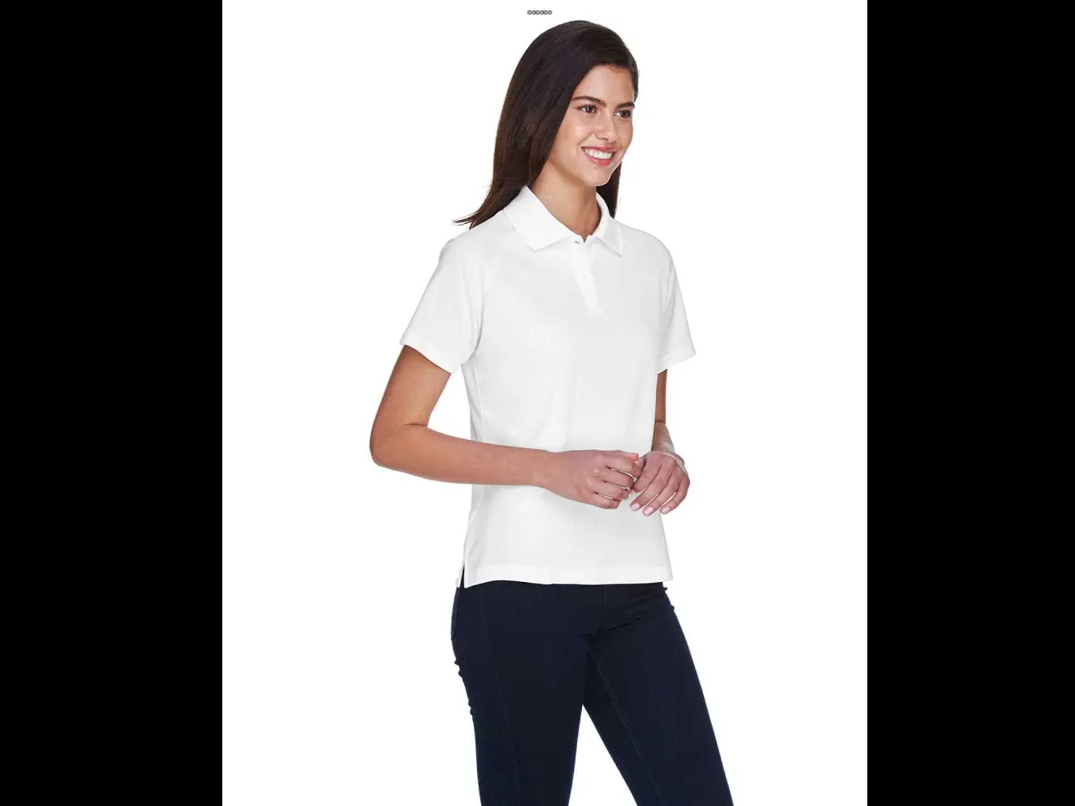 Ladies Eperformance™ Pique Polo Shirt — White, official product photo