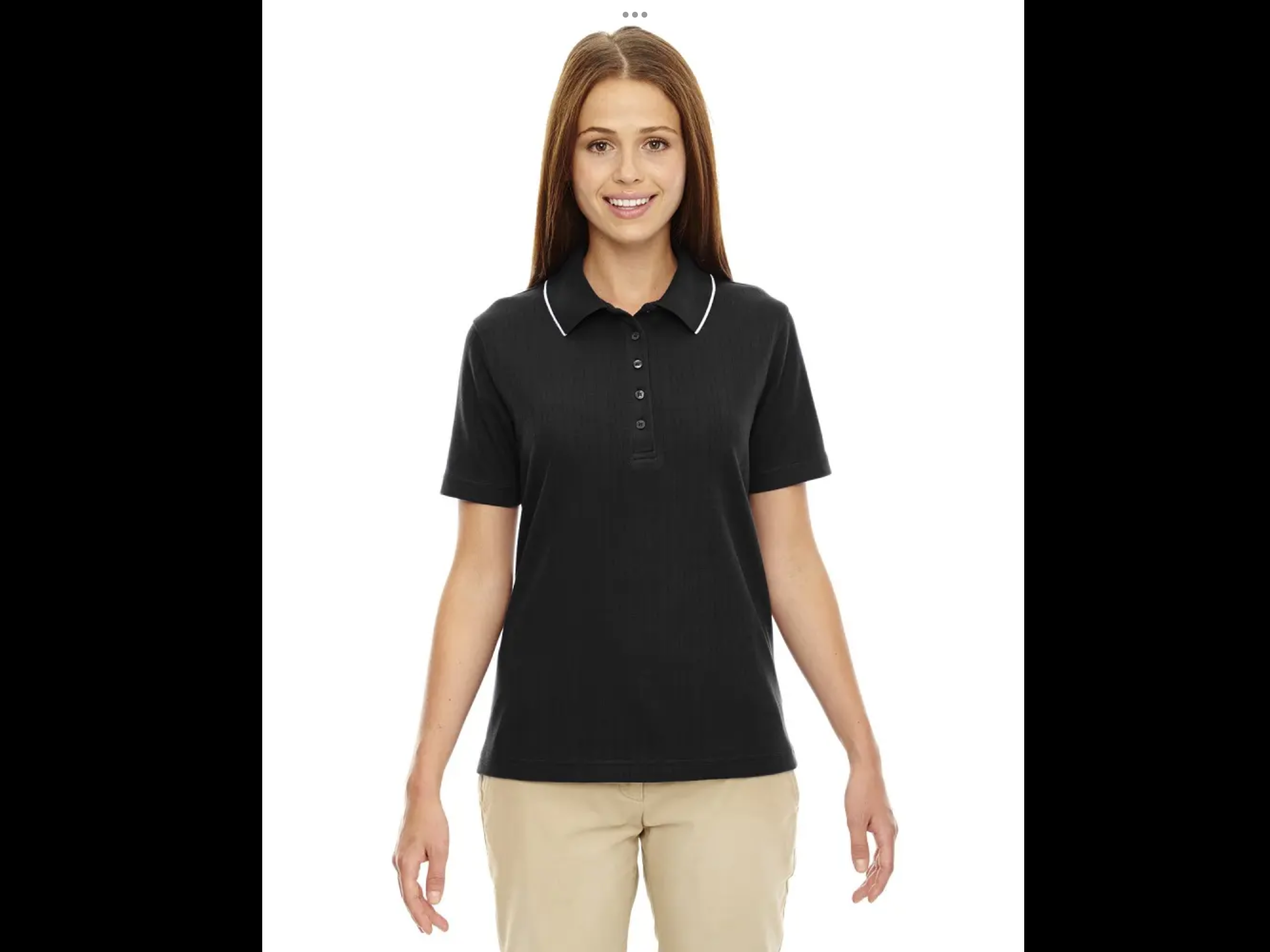 Ladies Edry™ Cotton Blend Performance Polo — Black, official product photo