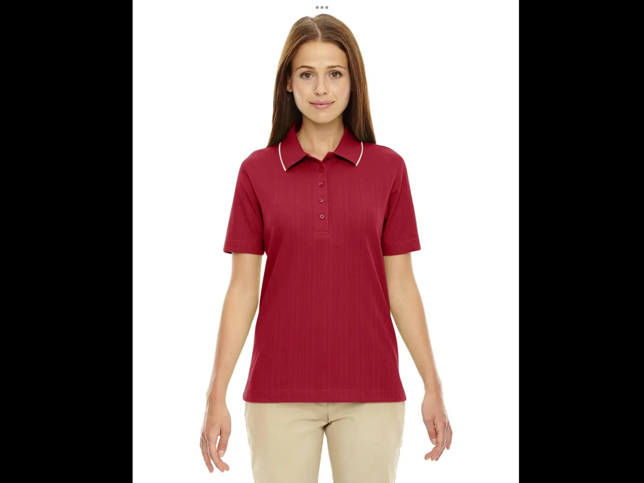 Ladies Ash City Edry™ Cotton Blend Performance Polo — Crimson, official product photo