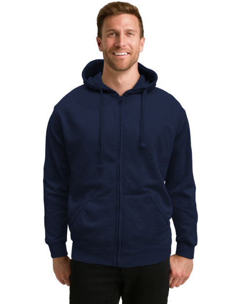 Navy full-zip fleece hoodie from the official men's collection