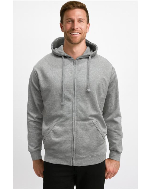 Ideal Apparel Fleece Full-Zip Hoodie — Sport Gray, official product photo
